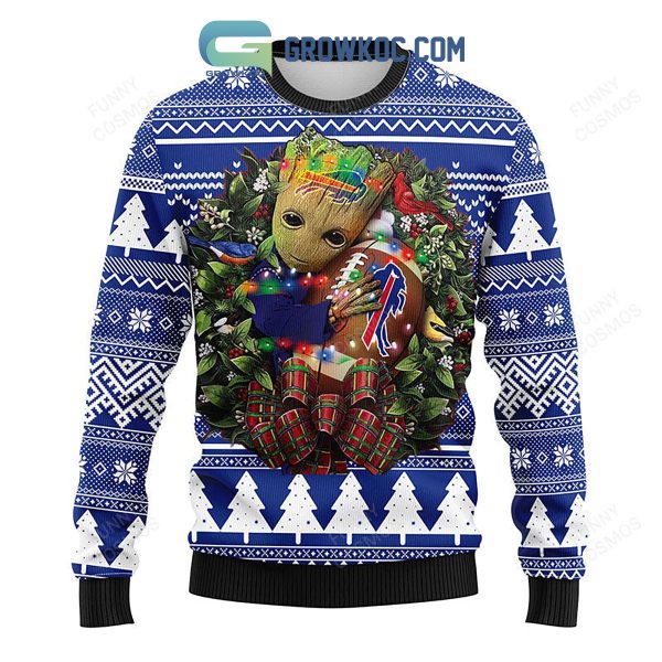 Buffalo Bills Groot Hug Christmas Ugly Sweater