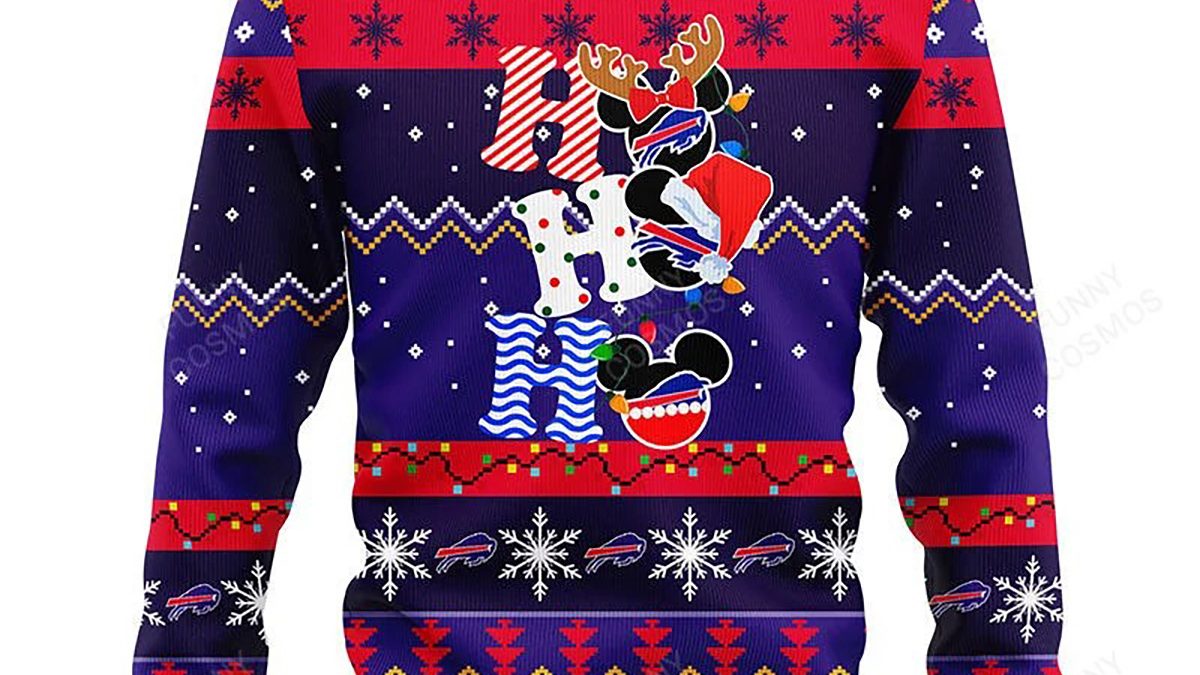 Buffalo Bills NFL Team HoHoHo Mickey Funny Men And Women Christmas Gift 3D Ugly  Christmas Sweater - Banantees