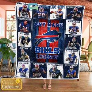 Buffalo Bills NFL Legends In History Personalized Fleece Blanket Quilt