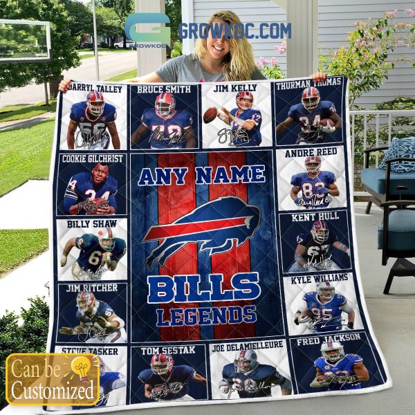 Buffalo Bills NFL Legends In History Personalized Fleece Blanket Quilt