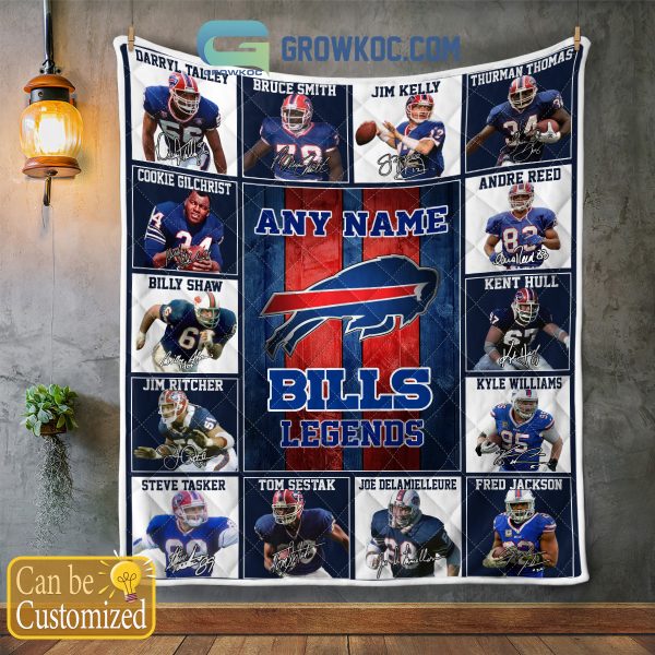 Buffalo Bills NFL Legends In History Personalized Fleece Blanket Quilt