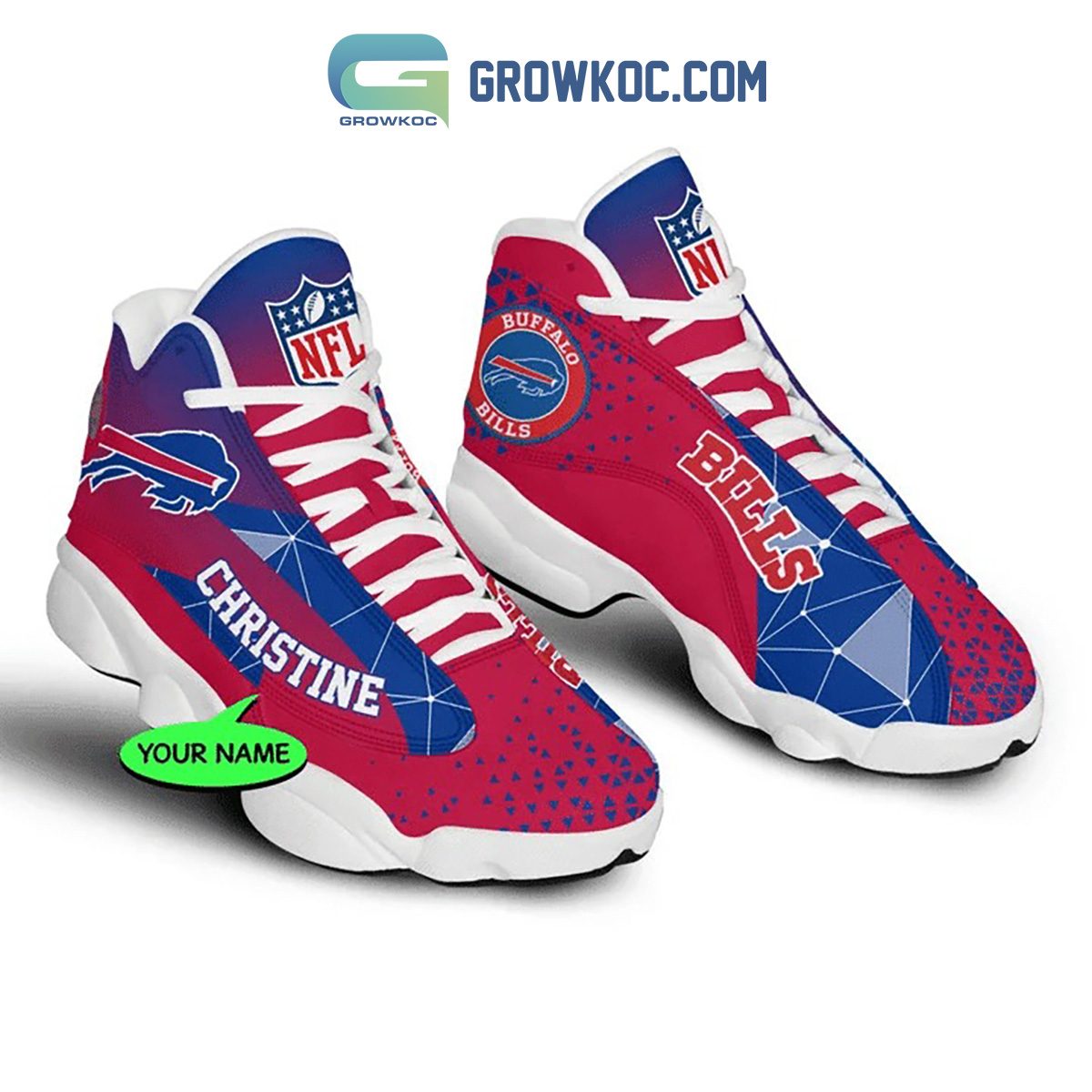 Buffalo Bills NFL Personalized Air Jordan 13 Sport Shoes - Growkoc