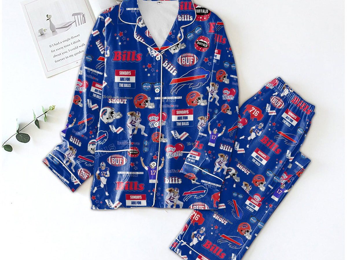 Men's Buffalo Bills Ugly Sweater Crewneck Pajama Set