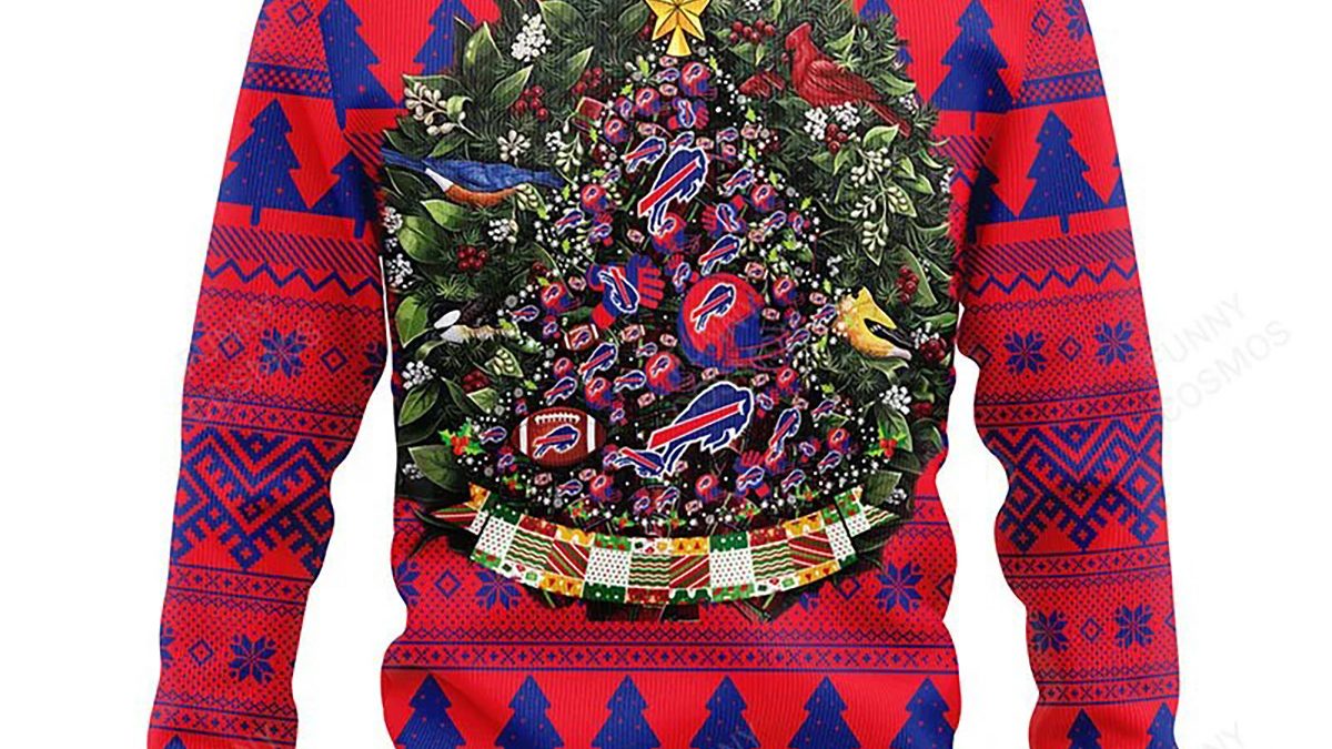 Buffalo Bills Christmas Skull Halloween Ugly Christmas Sweater - Banantees