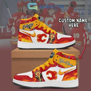 Calgary Flames NHL Personalized Air Jordan 1 Shoes