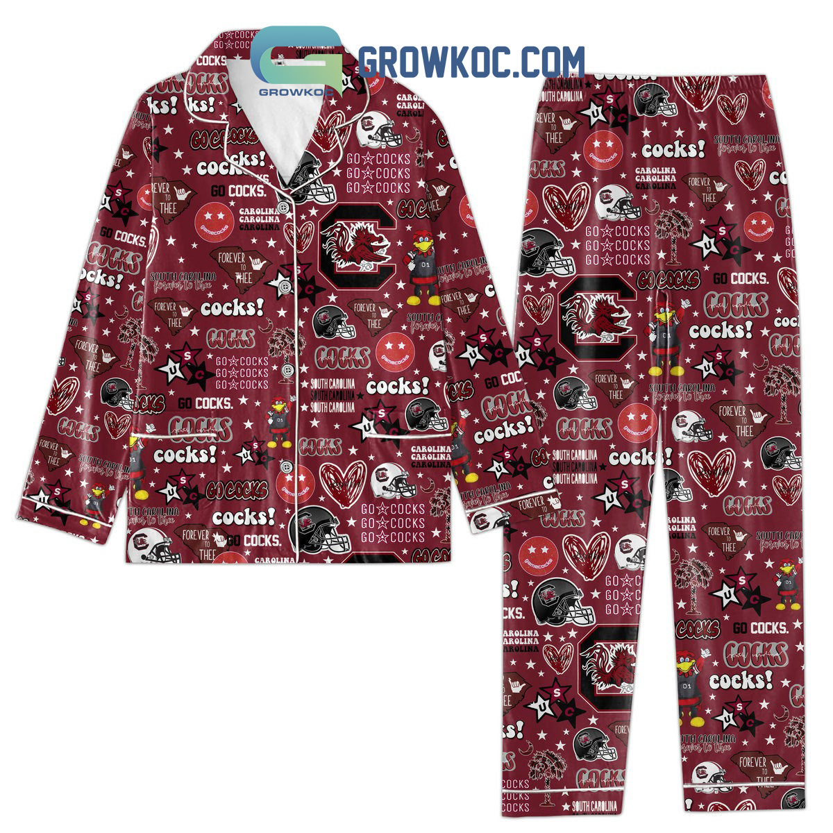 Carolina Gamecocks Forever To Thee Pajamas Set Growkoc