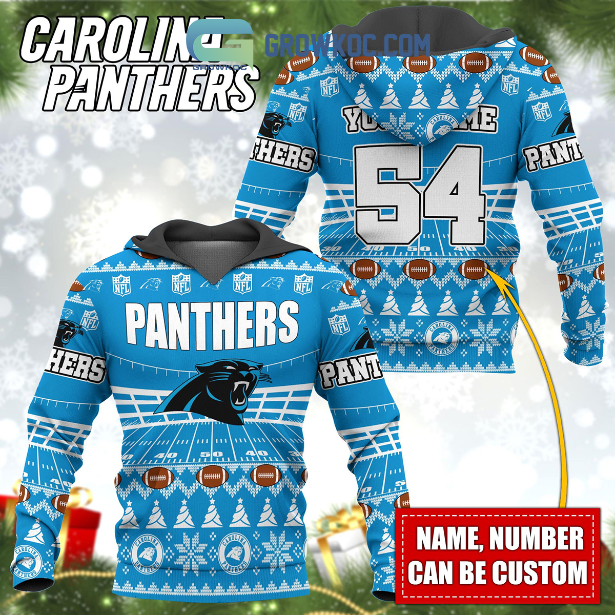 Carolina Panthers NFL Personalized Home Jersey Hoodie T Shirt - Growkoc