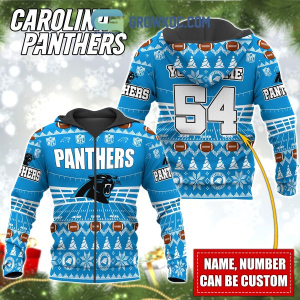 Carolina Panthers NFL Christmas Personalized Hoodie Zipper Fleece Jacket