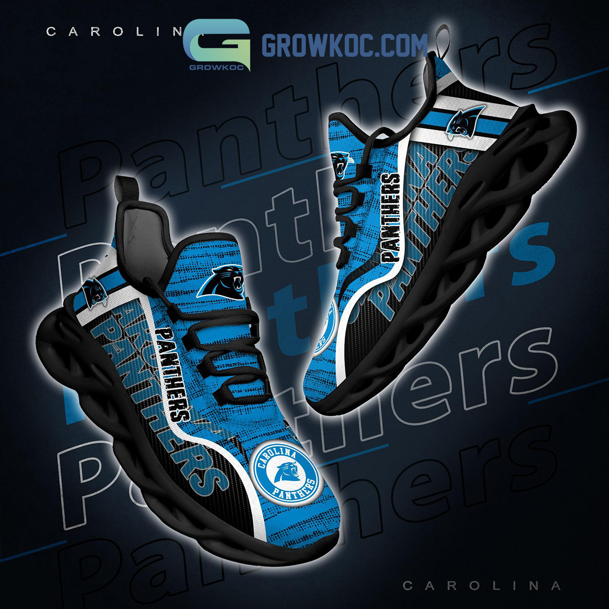 Carolina Panthers NFL New Clunky Sneakers Max Soul Shoes For Men And Women  - Banantees