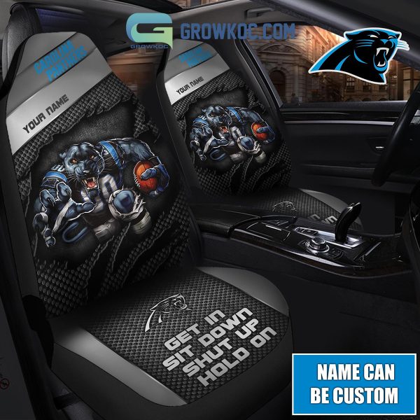 Carolina Panthers NFL Mascot Get In Sit Down Shut Up Hold On Personalized Car Seat Covers