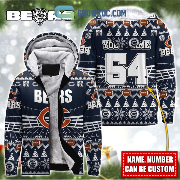 Chicago Bears NFL Christmas Personalized Hoodie Zipper Fleece Jacket