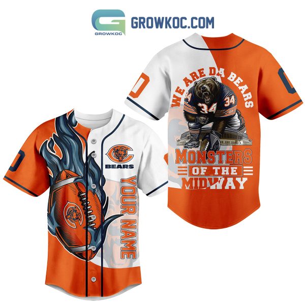 Chicago Bears We Are Da Bears Monsters Of The Midway Personalized Baseball Jersey