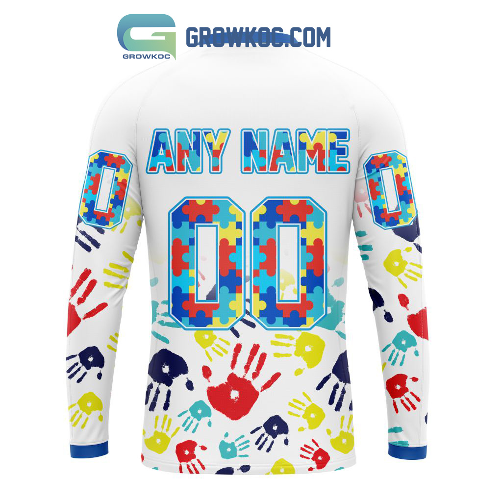 Chicago Cubs MLB Autism Awareness Hand Design Personalized Hoodie