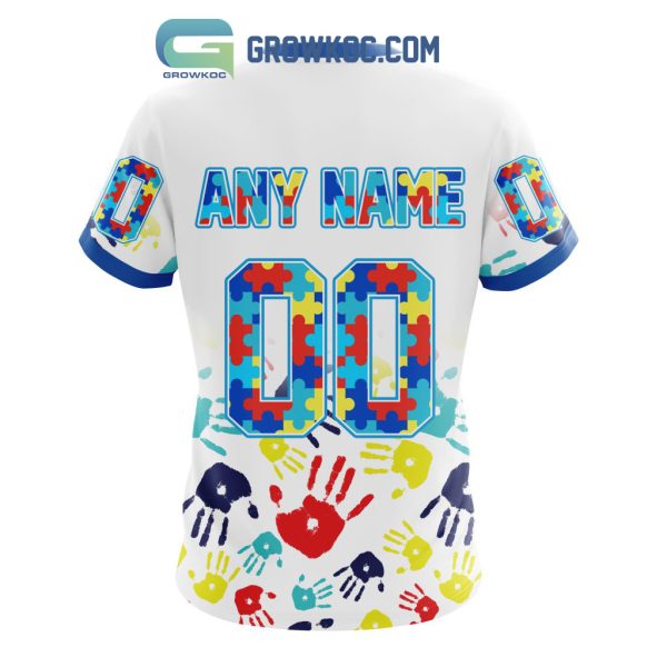 Chicago Cubs MLB Autism Awareness Hand Design Personalized Hoodie T Shirt
