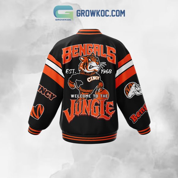 Cincinnati Bengals EST 1968 Welcome To The Jungle Baseball Jacket