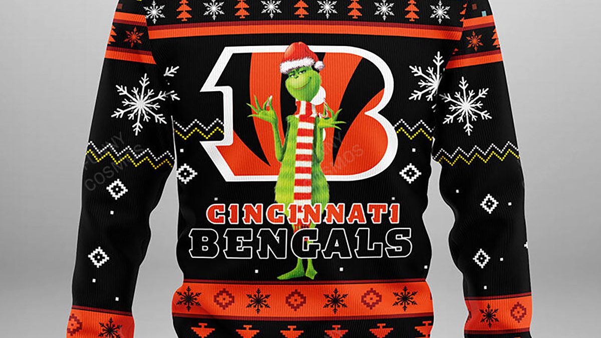 Cincinnati Bengals Dog Family Holiday Ugly Sweater, Size: S