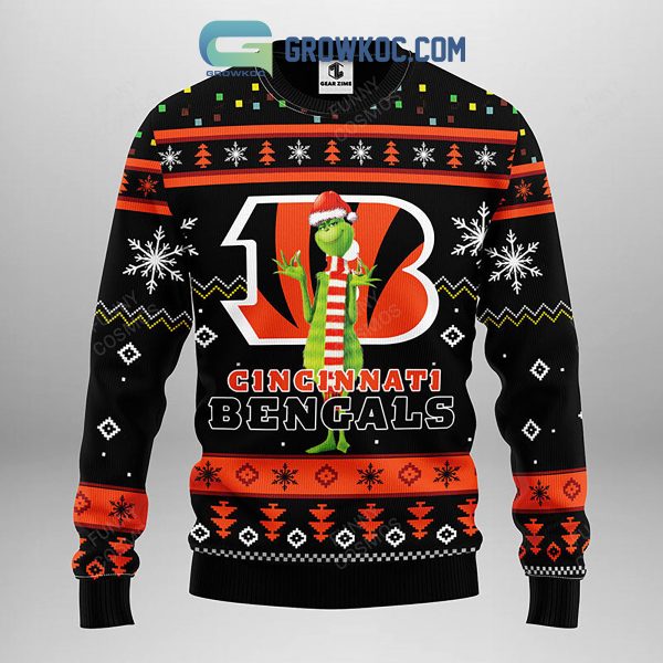 Cincinnati Bengals Funny Grinch Christmas Ugly Sweater