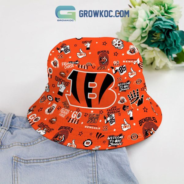 Cincinnati Bengals Go Bengals Orange Design Bucket Hat