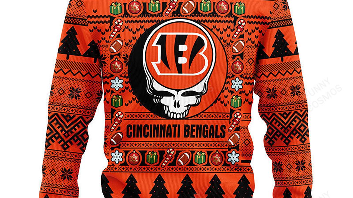 NFL Cincinnati Bengals Grateful Dead Fleece 3D Sweater For Men And