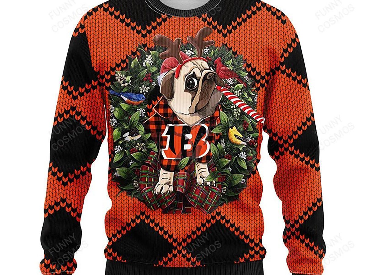 Cincinnati Bengals NFL Busy Block Dog Sweater