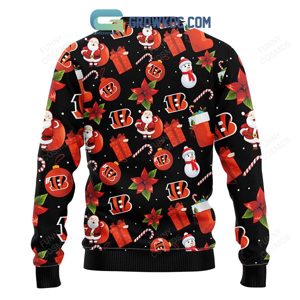 Cincinnati Bengals Santa Claus Snowman Christmas Ugly Sweater