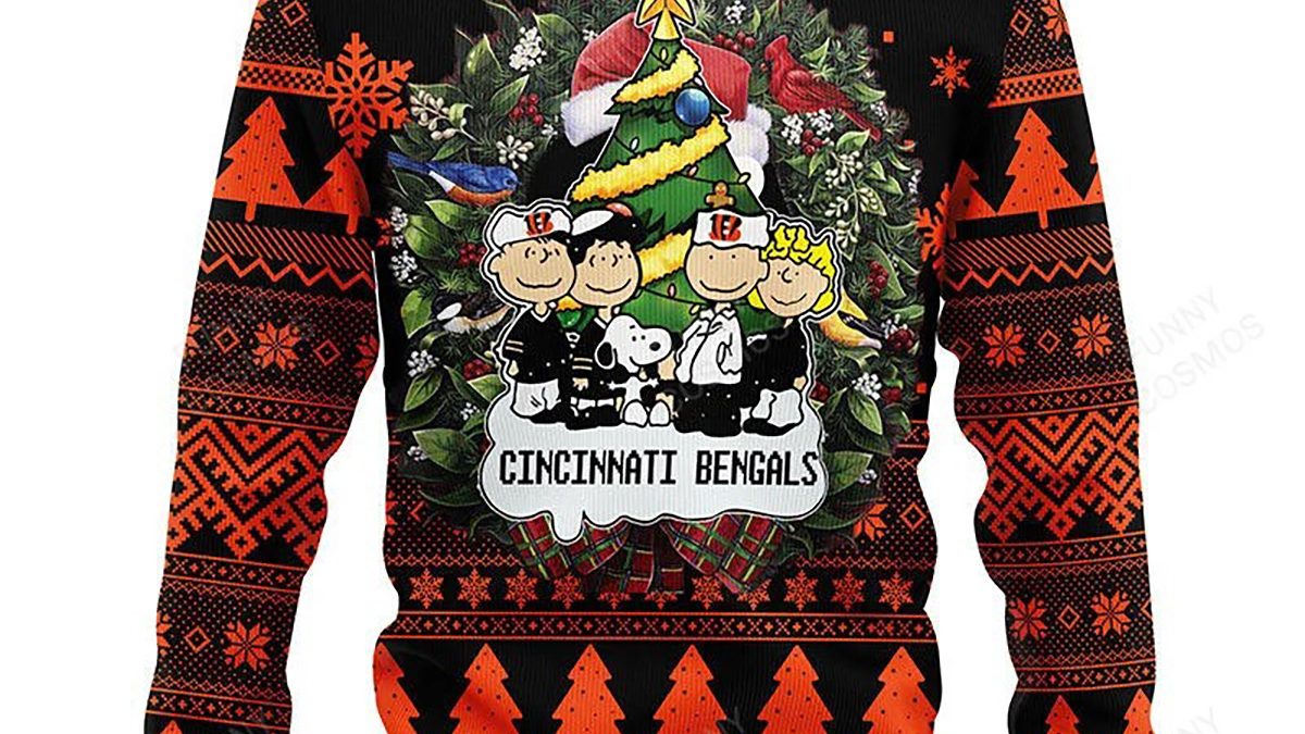 Custom Name Number NFL Cincinnati Bengals playing field Ugly Christmas  Sweater