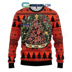 Cincinnati Bengals Tree Ball Christmas Ugly Sweater