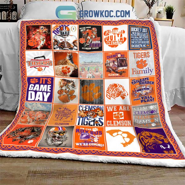 Clemson Tigers NCAA Collection Design Fleece Blanket Quilt
