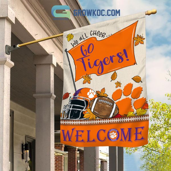 Clemson Tigers NCAA Welcome We All Cheer Go Tigers House Garden Flag