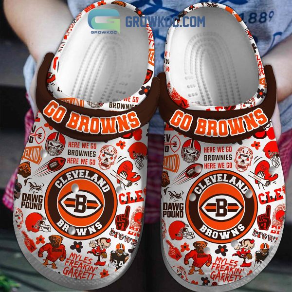 Cleveland Browns Here We Go Brownies Dawg Pound Clogs Crocs