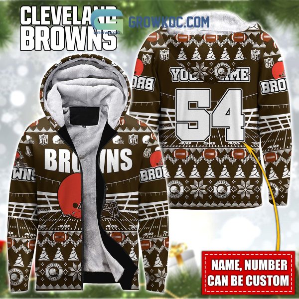 Cleveland Browns NFL Christmas Personalized Hoodie Zipper Fleece Jacket