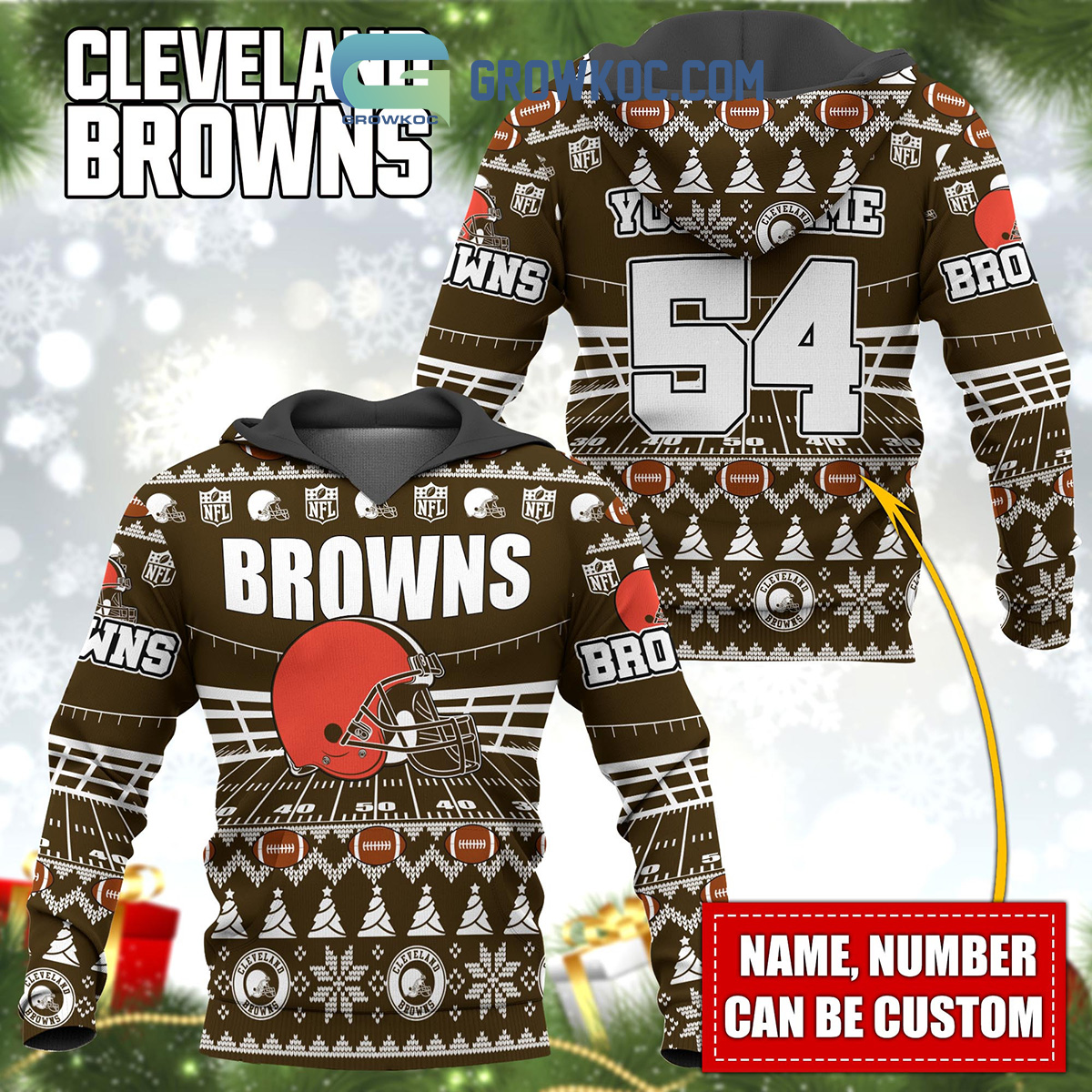 Personalized Cleveland Browns Mascot 3D NFL Baseball Jersey Shirt