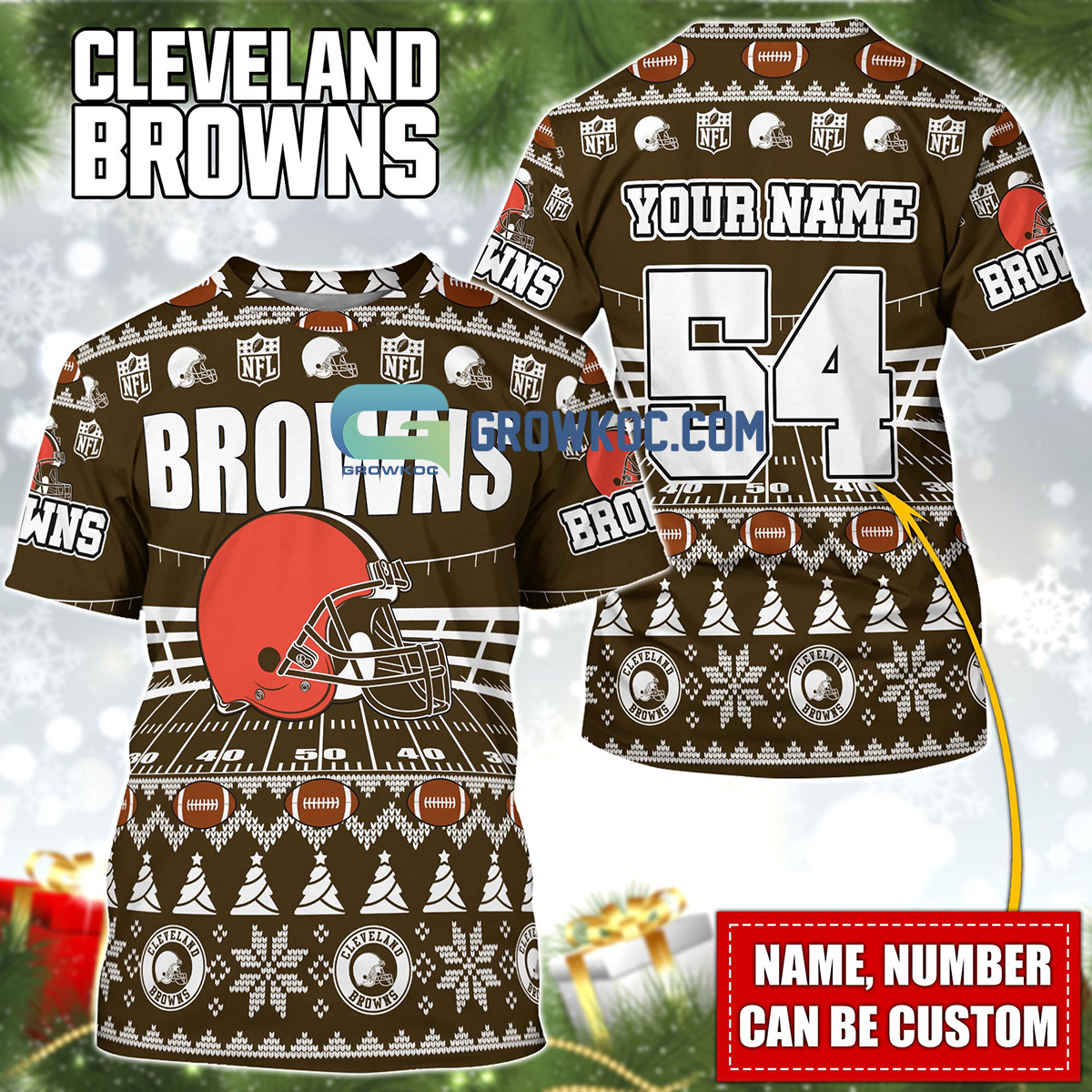 Cleveland Browns NFL Christmas Personalized Hoodie Zipper Fleece Jacket -  Growkoc