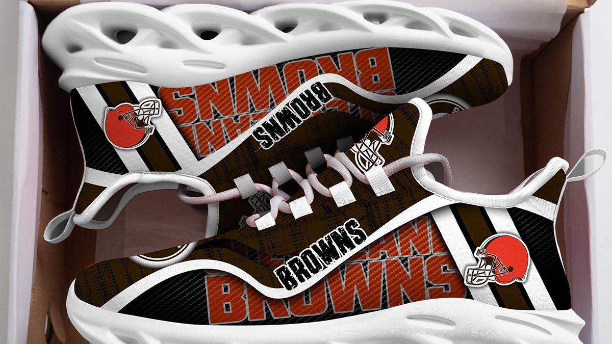 NFL Cleveland Browns Brown Orange Max Soul Sneakers Sport Shoes