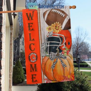 Cleveland Browns NFL Welcome Fall Pumpkin Personalized House Garden Flag