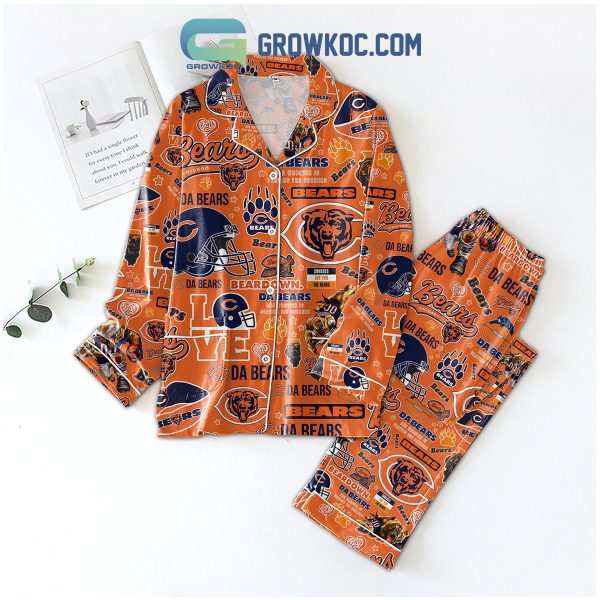 Cleveland Browns Peace Love Funny Art Design Pajamas Set