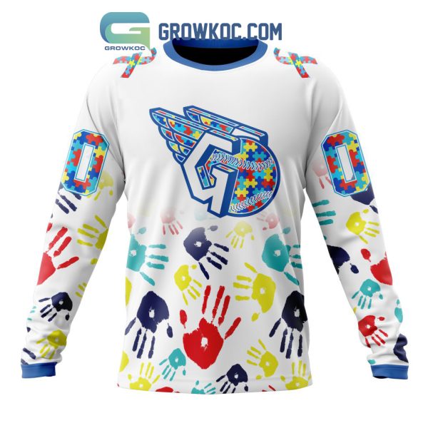 Cleveland Guardians MLB Autism Awareness Hand Design Personalized Hoodie T Shirt