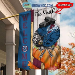 Colorado Avalanche NHL Welcome Fall Pumpkin Personalized House Garden Flag