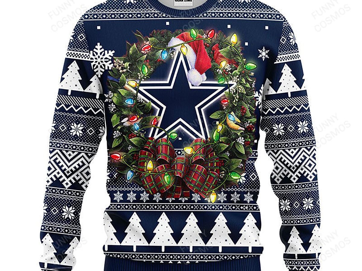 Blue Star Dallas Cowboys NFL Ugly Sweater, Coolest Christmas Sweater