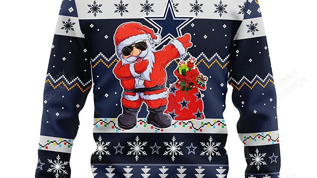 Dallas Cowboys Santa Claus Snowman Christmas Ugly Sweater - Growkoc