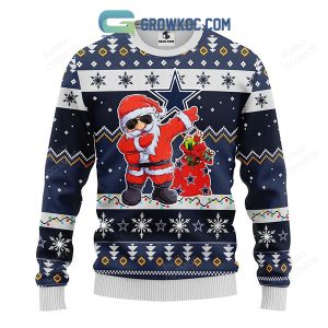 Dallas Cowboys Dabbing Santa Claus Christmas Ugly Sweater