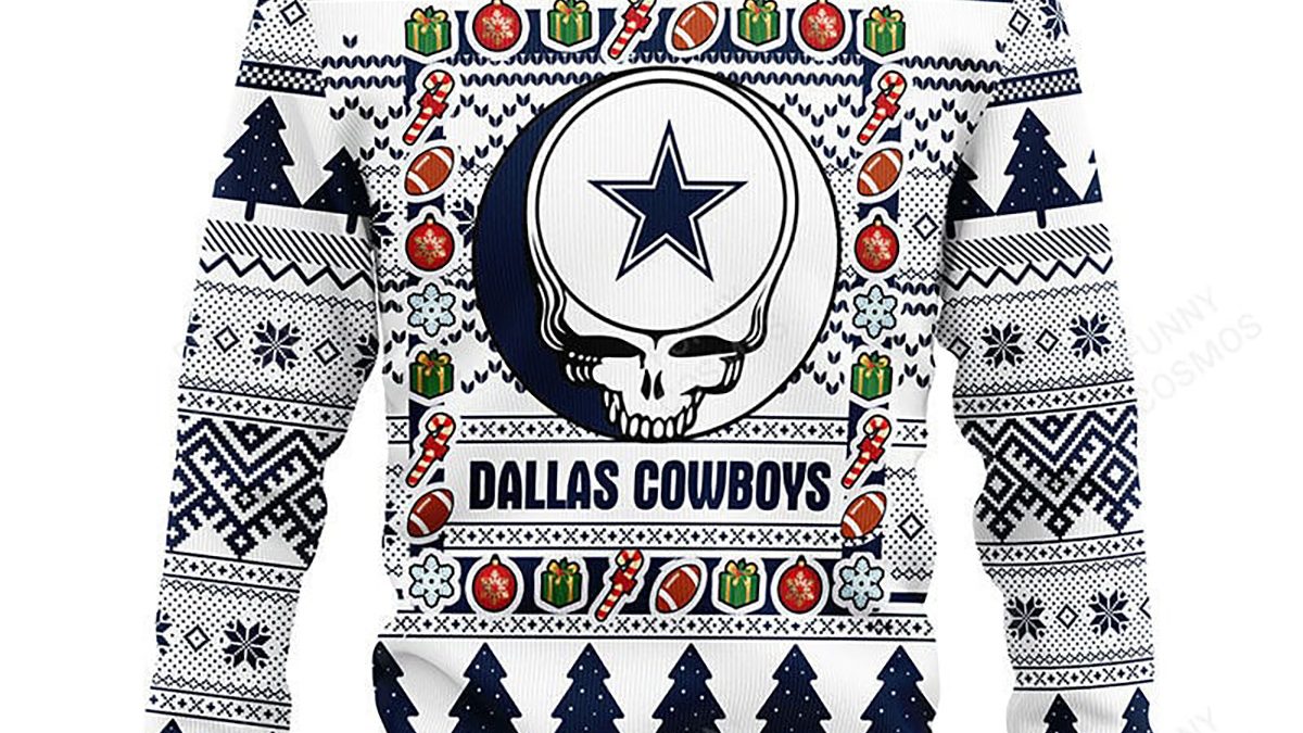 NFL Dallas Cowboys Grateful Dead Ugly Christmas Fleece Sweater