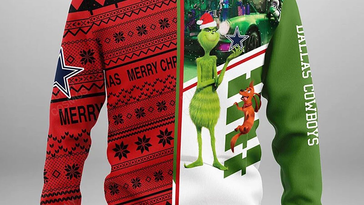 Dallas Cowboys Grinch Ugly Christmas Sweater