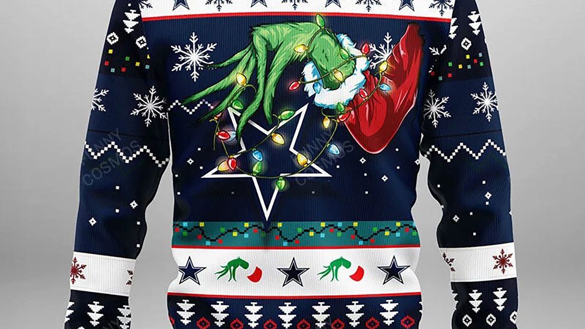 Dallas Cowboys Funny Grinch Christmas Ugly Sweater - Growkoc