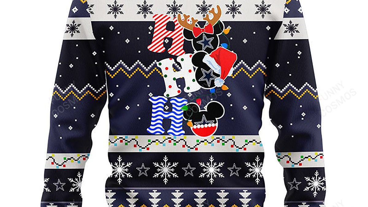 Dallas Cowboys HoHoHo Mickey Christmas Ugly Sweater - Growkoc