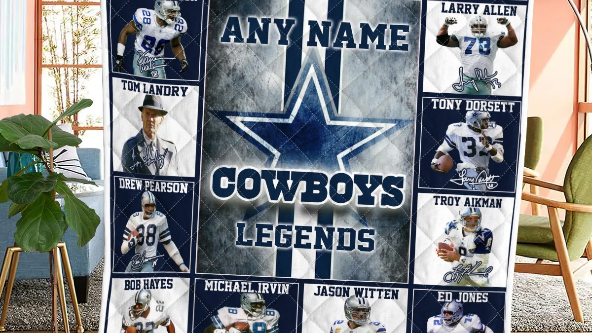 Dallas Cowboys NFL Legends In History Personalized Fleece Blanket Quilt -  Growkoc