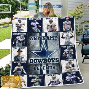 Dallas Cowboys NFL Legends In History Personalized Fleece Blanket Quilt