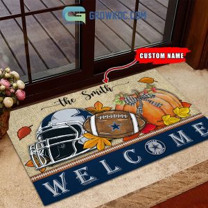 Dallas Cowboys NFL Welcome Fall Pumpkin Personalized Doormat