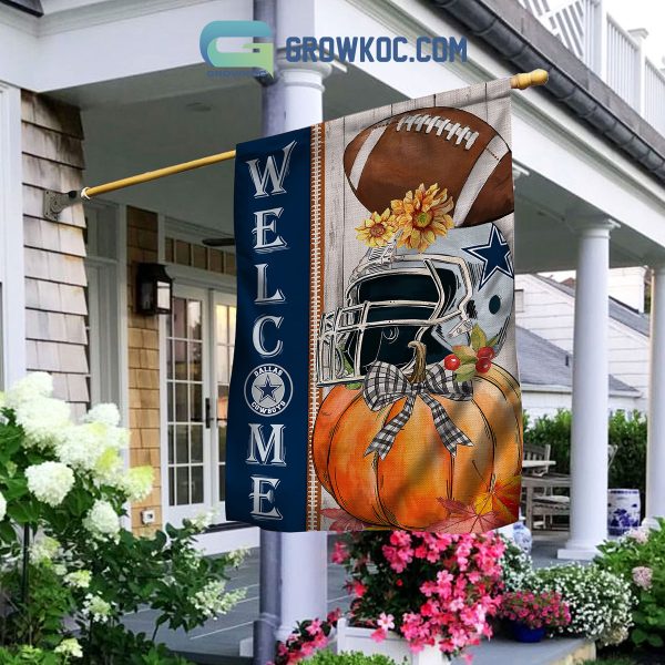 Dallas Cowboys NFL Welcome Fall Pumpkin Personalized House Garden Flag