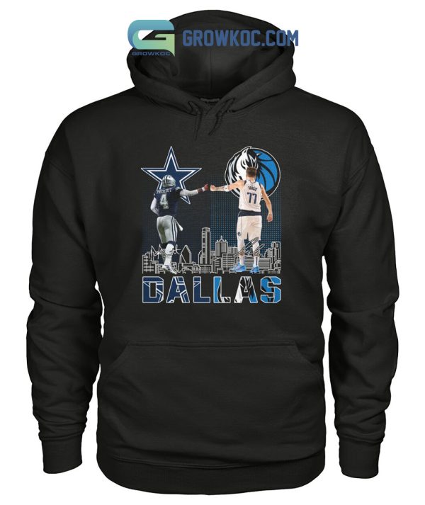 Dallas Cowboys Prescott And Mavericks Doncic City Champion Shirt Hoodie Sweater